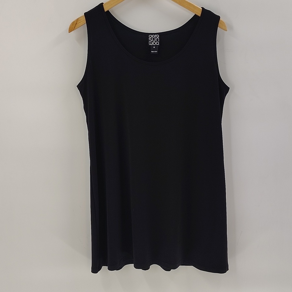Clara Sun Woo Signature Black Tank Top Size Medium Stretch